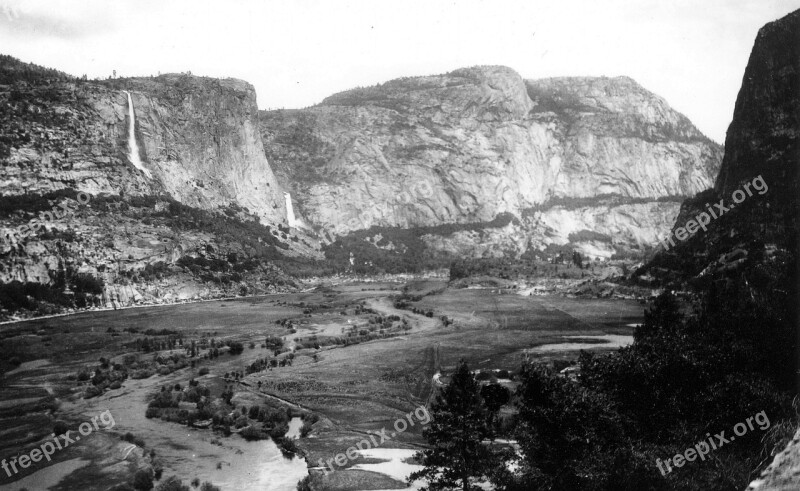 Hetch Hetchy Valley 1900 Tuolumne River Mountain Valley