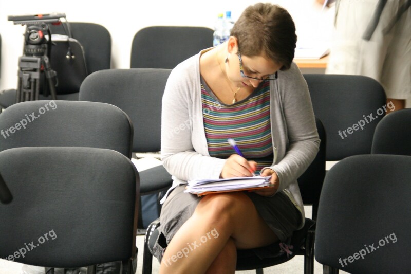 Press Conference Woman The Study Of Education Journalist