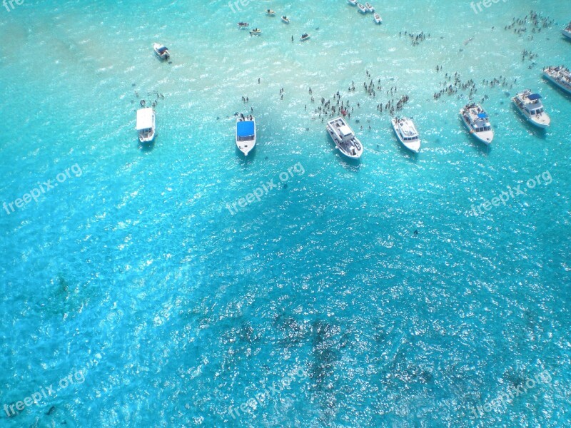 Sea Bathers Caribbean Tourist Ocean