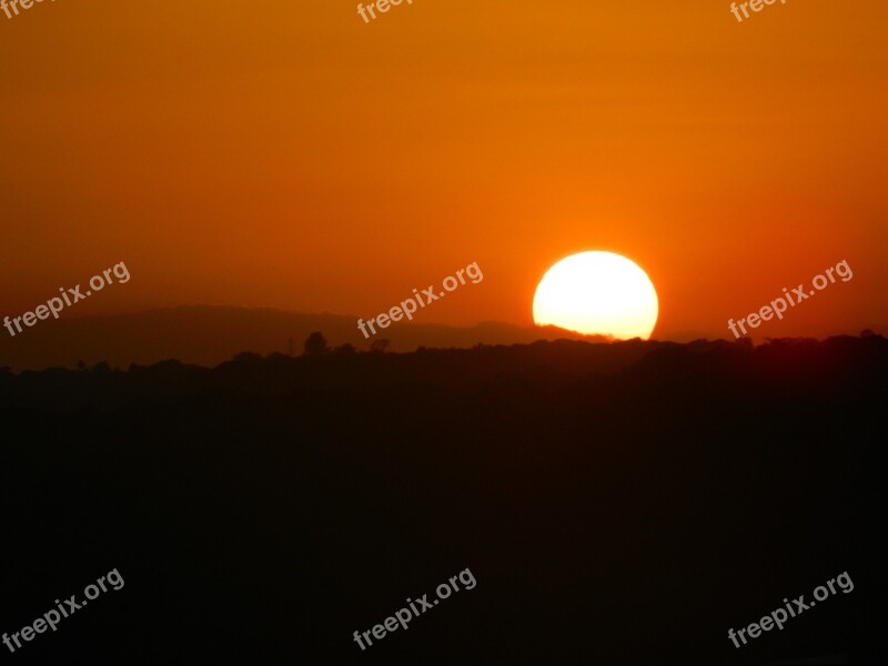 Sunset Landscape Sol Eventide Orange Sunset