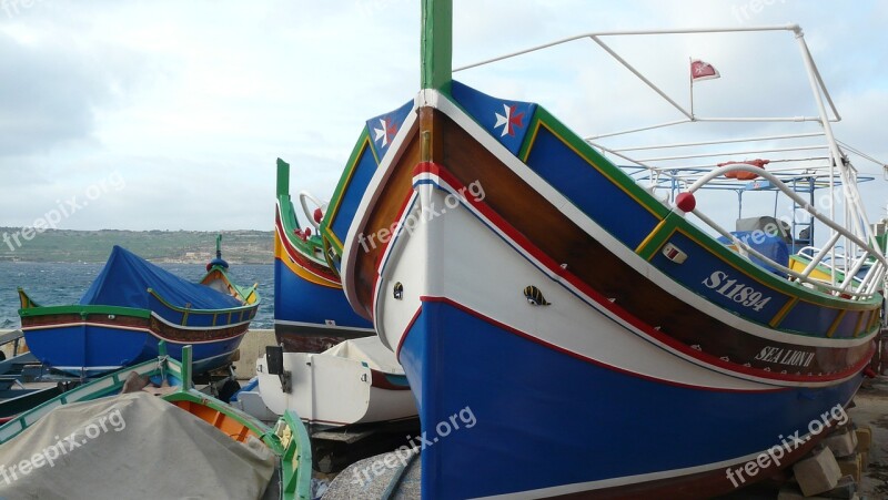 Boat Fishing Boat Color Malta Wooden Boat