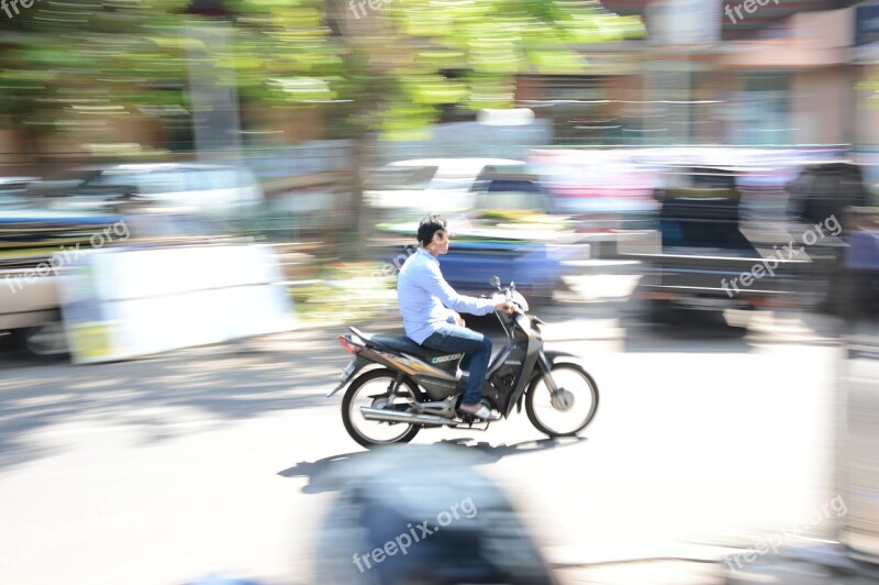 Panning Motorcycle Motor Speed Motion