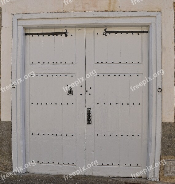 Double Doors White Entrance Exit Building