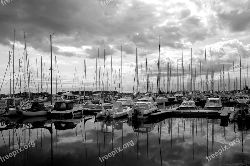 Helsinki Yacht Club Marina Reflection Ocean Sea