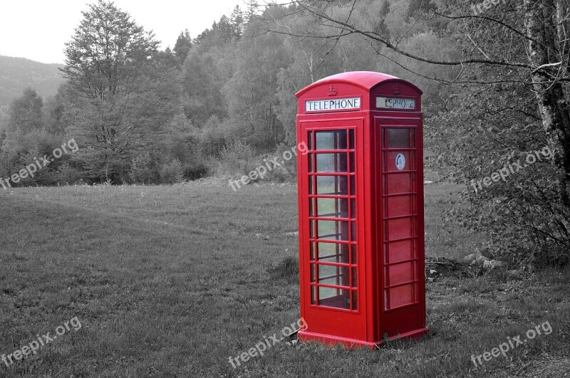 Telephone Booth The Scenery Phone Red Beautiful