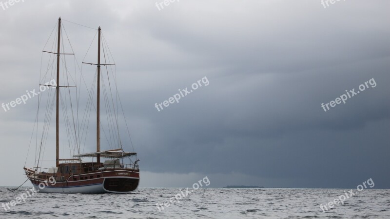 Storm Yacht Sea Boat Ship