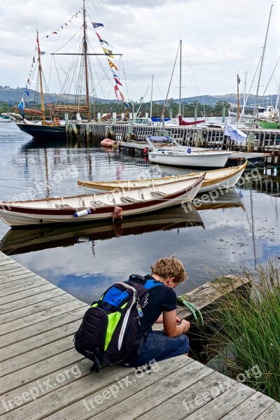 Boats Person Marine Harbour Port