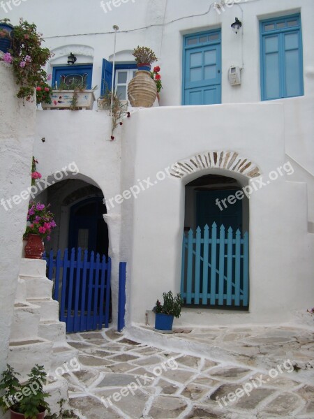 Greece Cyclades Lane Blue Holiday