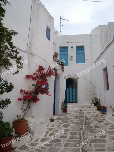 Greece Cyclades Lane Blue Holiday