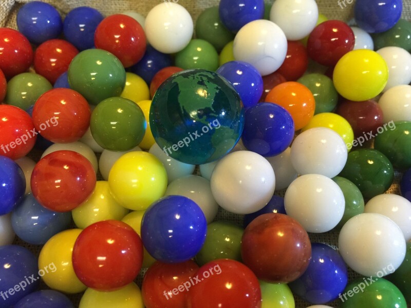 Marbles Earth Glass Round Balls