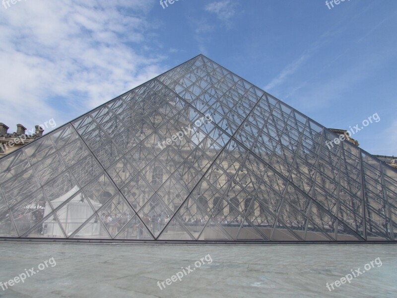 Paris Louvre Museum Glass Pyramid Free Photos