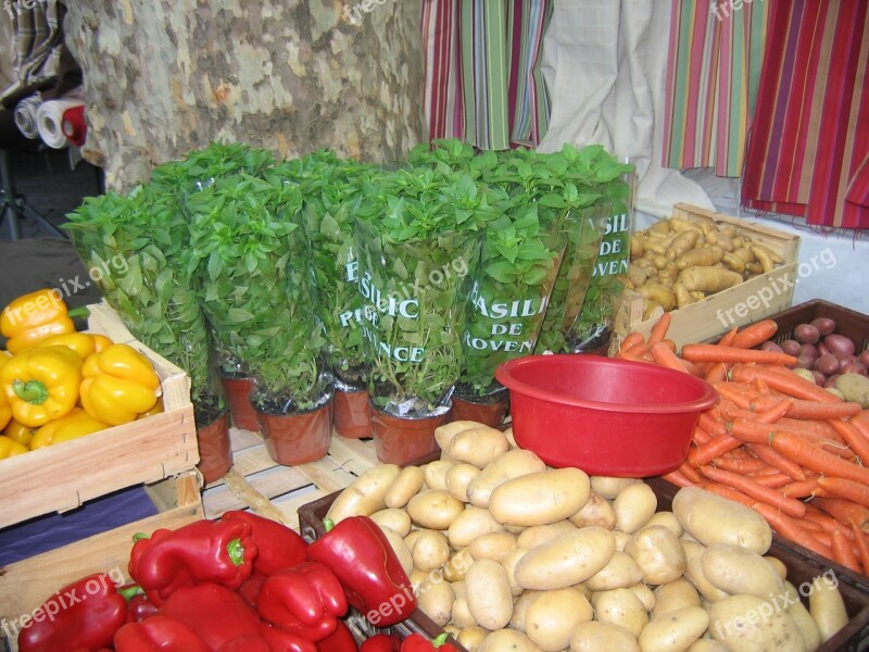 Market Vegetables Stall Fresh Food