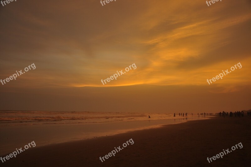 Sun Sunset Beach Sunset Ocean Beach