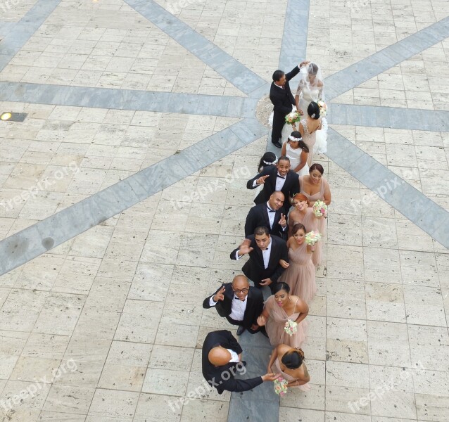 Drone Wedding Wed Guests Bride