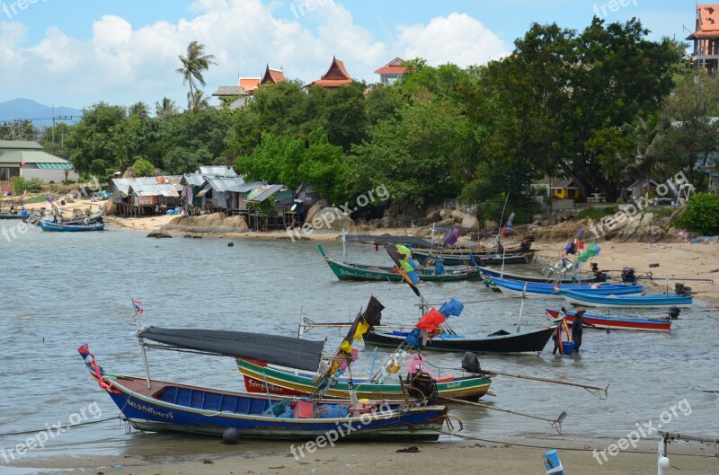 Thailand Boats Sea Koh Samui Free Photos