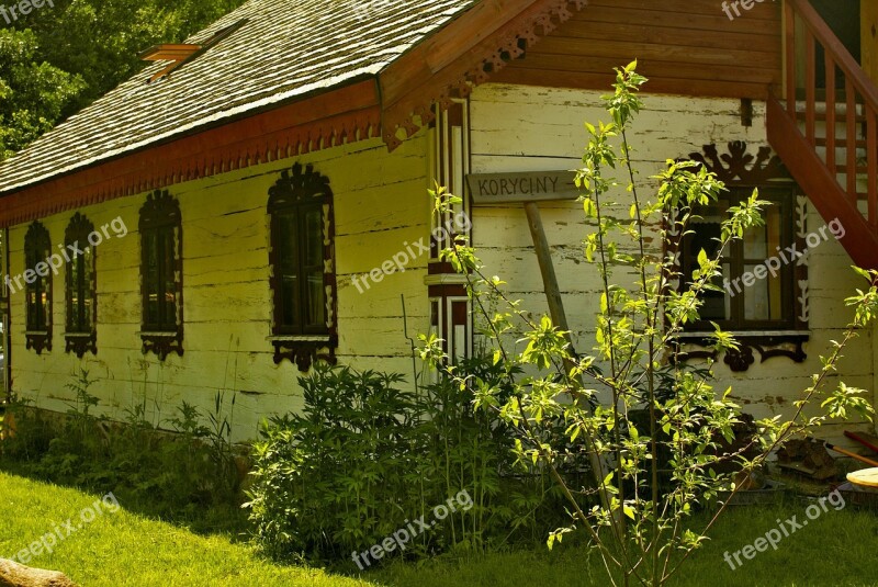 Cottage House Window Decorations Open Air Museum Koryciny Podlasie