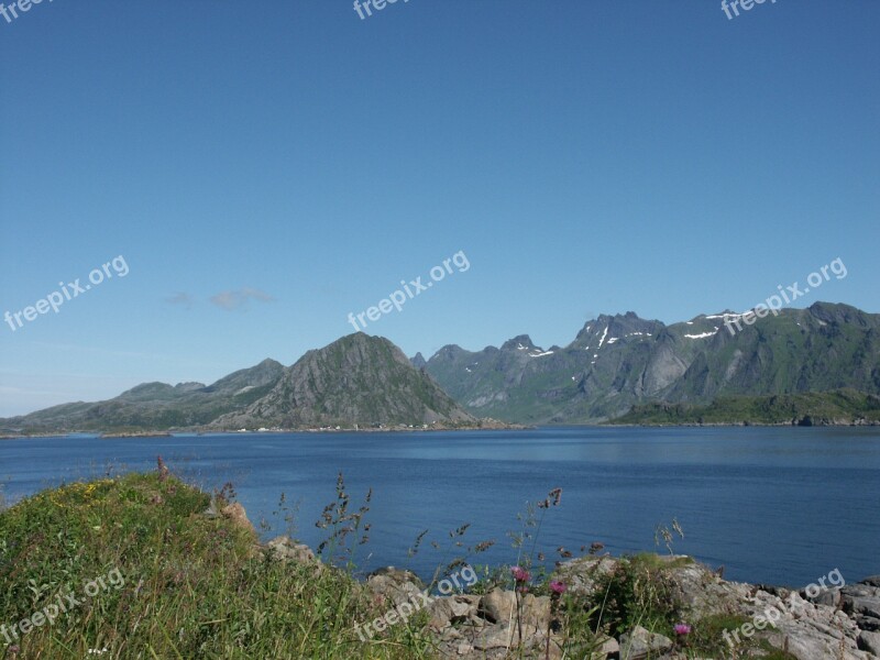 Lofoten Mountain Sea Fjord Arctic