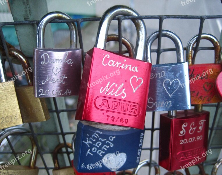 Love Locks Engraving Custom Forever I Love You