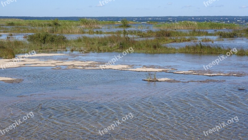 Lake Vänern Bank Stone Plateau Sweden