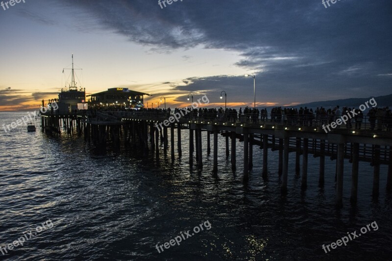 Santa Monica California Santa Monica Pier Travel Night