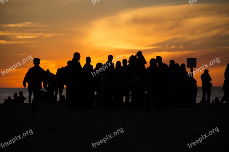 Pacific Ocean Sunset Beach Sun Scenery