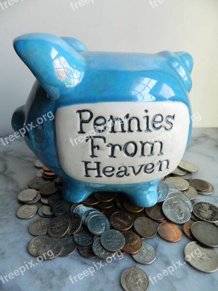 Piggy Bank Money Box Savings Capital Pennies From Heaven