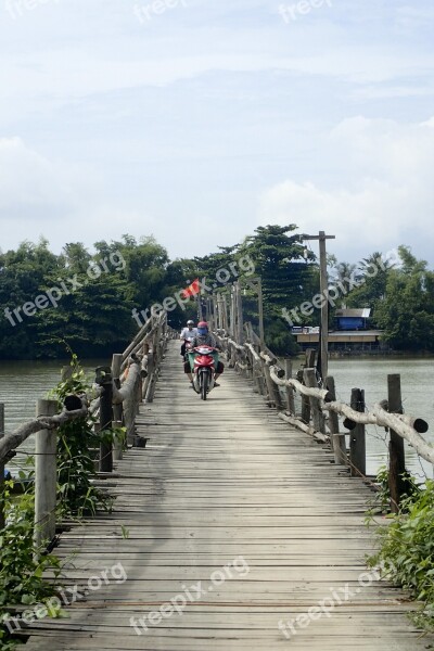 Bridge Wood Wooden Bridge Scaffolding Viet Nam