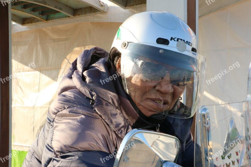 Grandpa Motorcycles Showing Me My Helmet Motorcycling Grandfather Free Photos