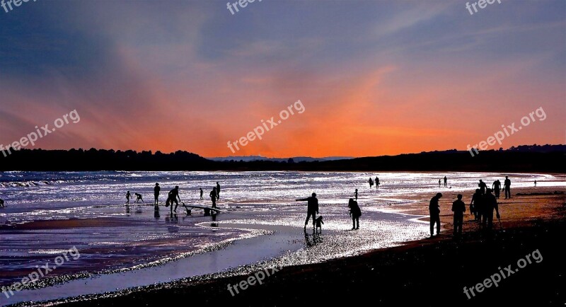 Sand Sea Sunset Summer Coast