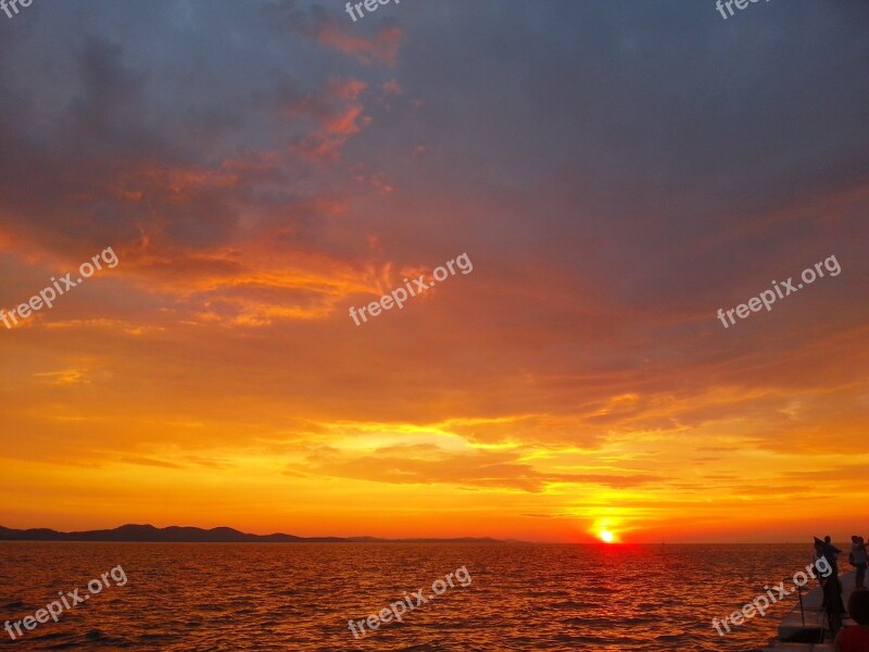 Sunset Croatia Summer Sea Adriatic