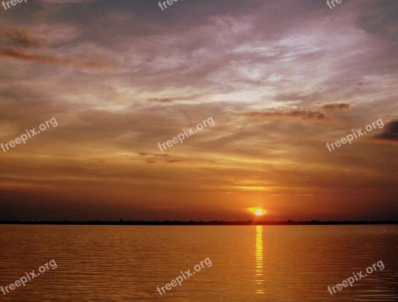 Sunset Sunset Sky Nature Horizon Light