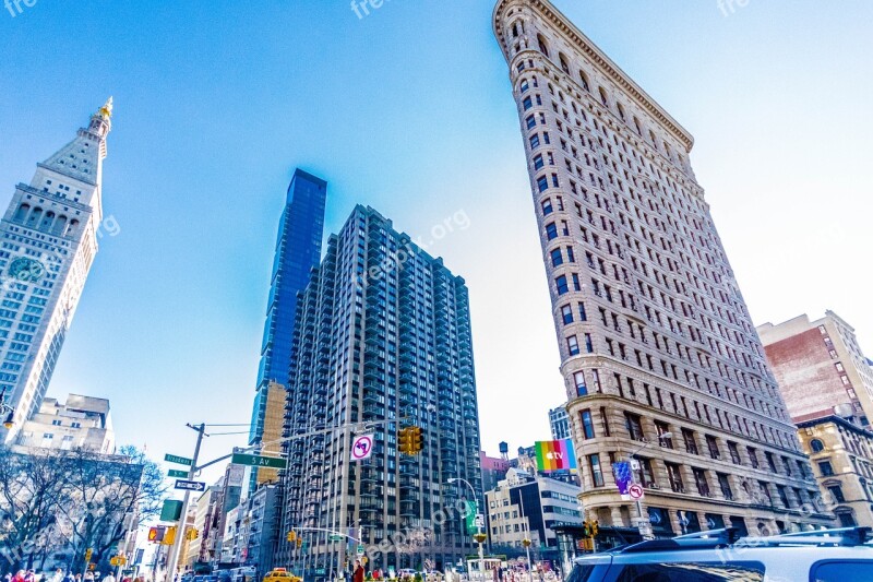 Flatiron Building New York Nyc City Urban Skyscraper