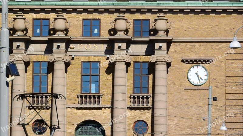 Gothenburg A Historical Building Detail Post Office Sweden