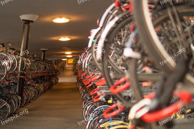 Transportation Bicycles Parking Dutch Netherlands