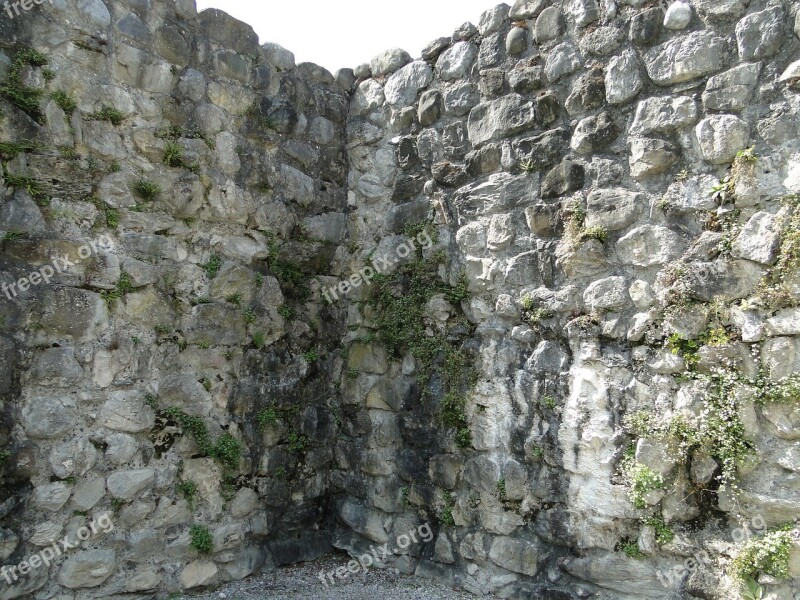 Wall Old Stone Wall Natural Stone Masonry