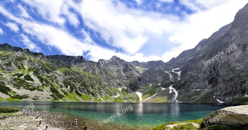 Poland Tatry Black Pond Under Scratches Features Nature