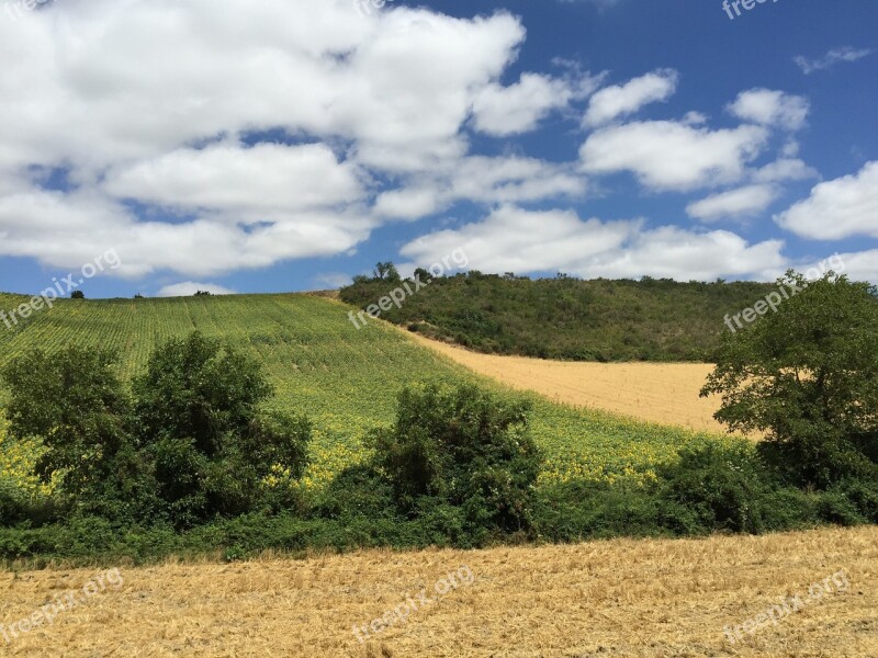 Clouds Landscape Cloudy Sky France Field