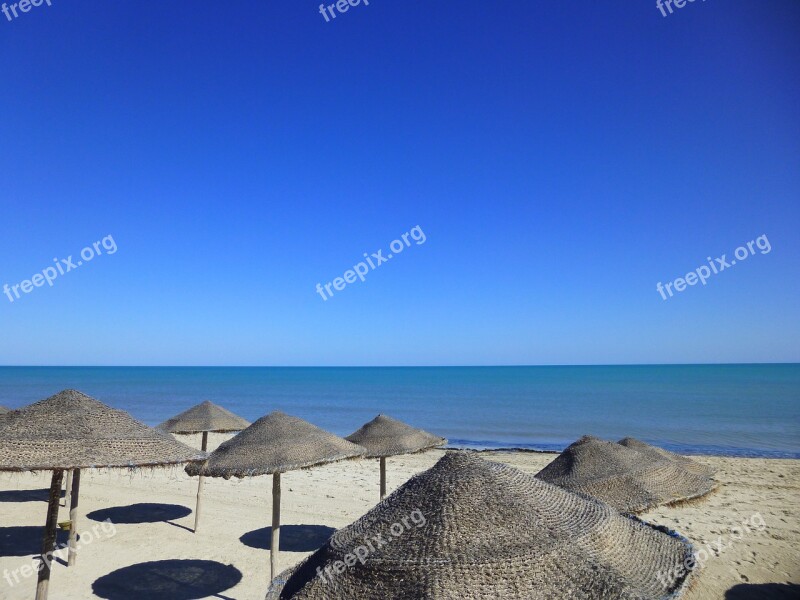 Sea Beach Sand Blue Straw