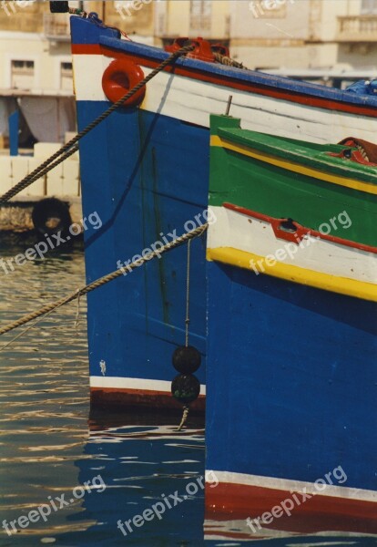 Malta Boats Marsaxlokk Colorful Free Photos