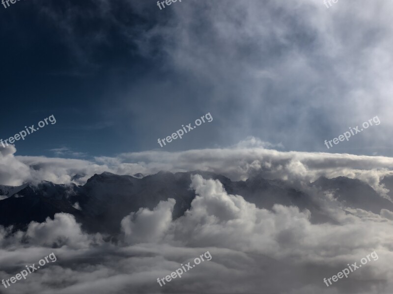 Clouds Mountains Landscape Fog Sky