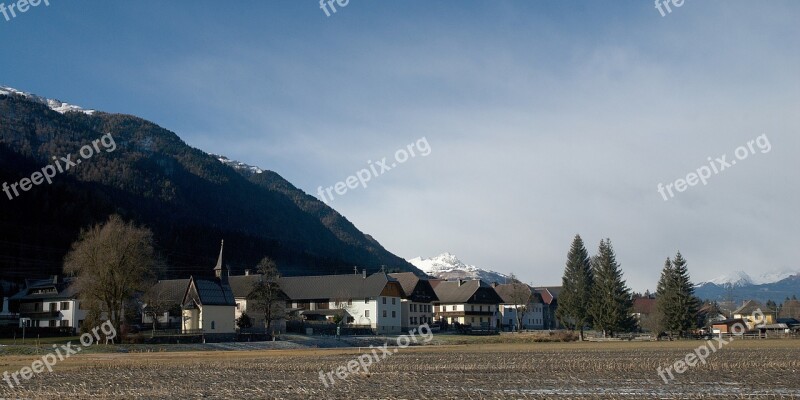 Goderschach Austria Alps Landscape Winter