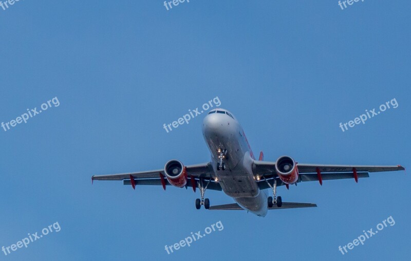 Landing Land Aircraft Sky Clouds