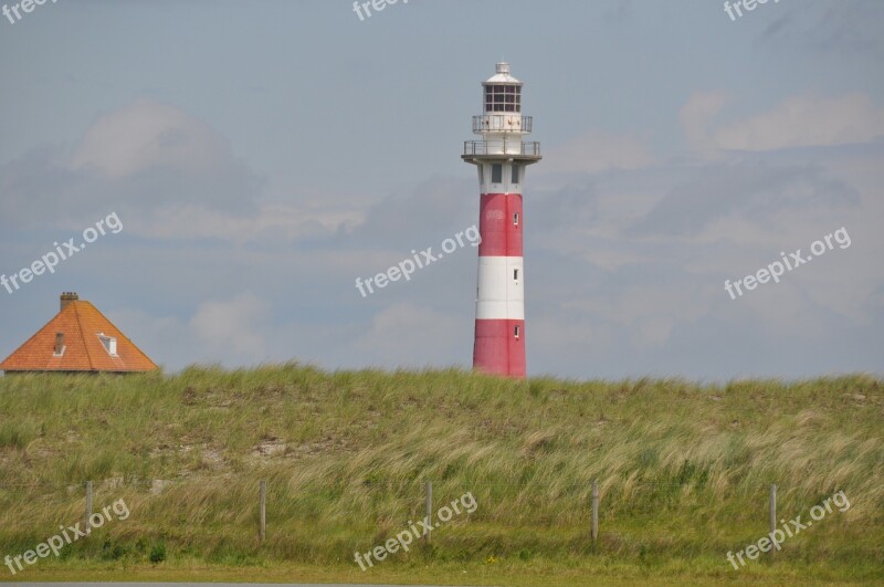 Lighthouse At The Seaside Holiday Nieuwpoort White Clouds