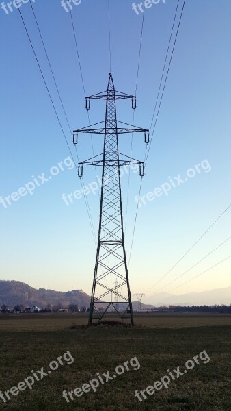 Current Power Poles Power Line Electricity Energy