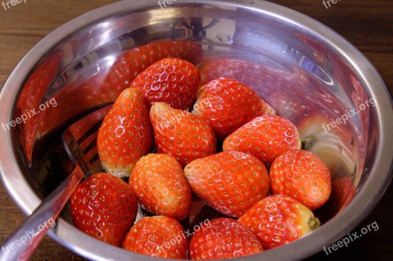 Strawberries Fruit Bowl Berry Fresh Fruit