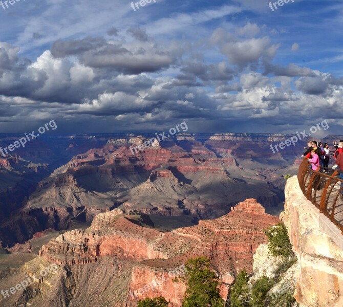 Grand Canyon Storm Clouds Landscape Scenic