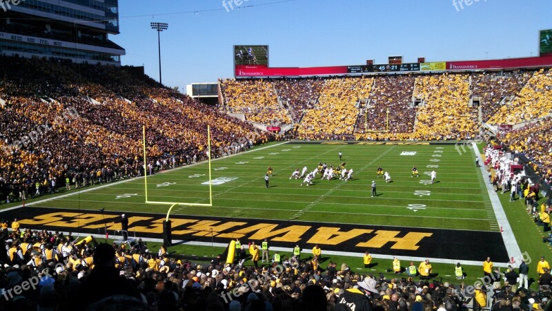 Football Stadium Hawkeyes Iowa Hawks