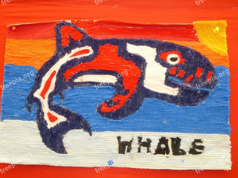 Whale First Nations Yarn Art Hand Made