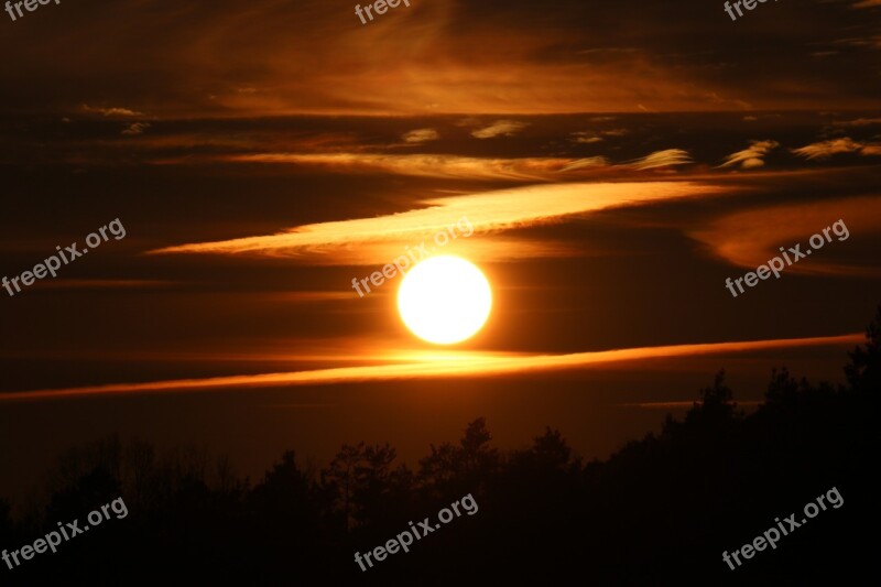 Sunset Abendstimmung Sky Evening Sky Light