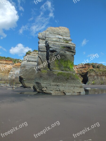 Rock Beach Three Sisters New Plymouth Coastal